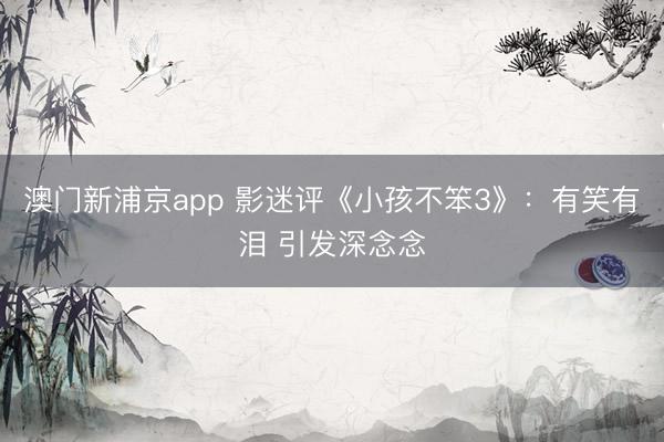 澳门新浦京app 影迷评《小孩不笨3》:有笑有泪 引发深念念