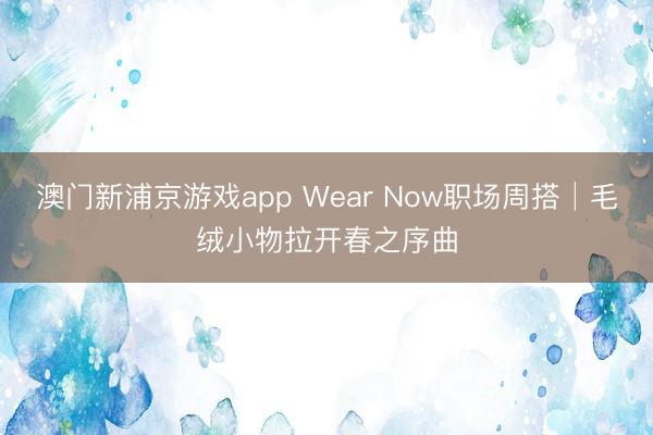 澳门新浦京游戏app Wear Now职场周搭│毛绒小物拉开春之序曲