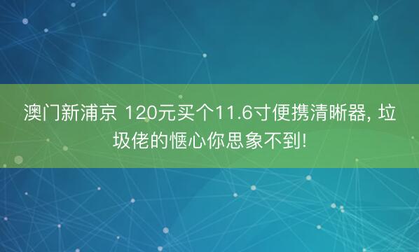 澳门新浦京 120元买个11.6寸便携清晰器, 垃圾佬的惬心你思象不到!