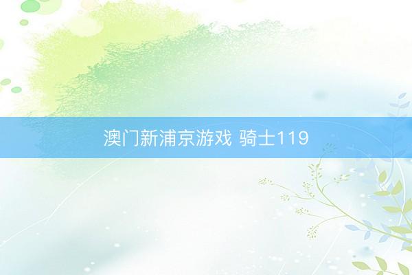 澳门新浦京游戏 骑士119