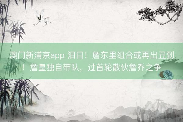 澳门新浦京app 泪目！詹东里组合或再出丑到！詹皇独自带队，过首轮散伙詹乔之争
