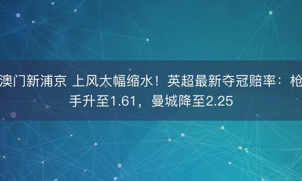 澳门新浦京 上风大幅缩水！英超最新夺冠赔率：枪手升至1.61，曼城降至2.25