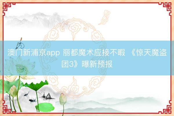 澳门新浦京app 丽都魔术应接不暇 《惊天魔盗团3》曝新预报
