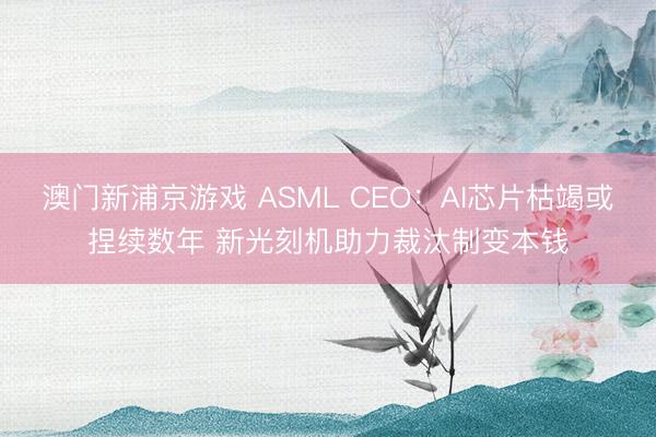 澳门新浦京游戏 ASML CEO：AI芯片枯竭或捏续数年 新光刻机助力裁汰制变本钱