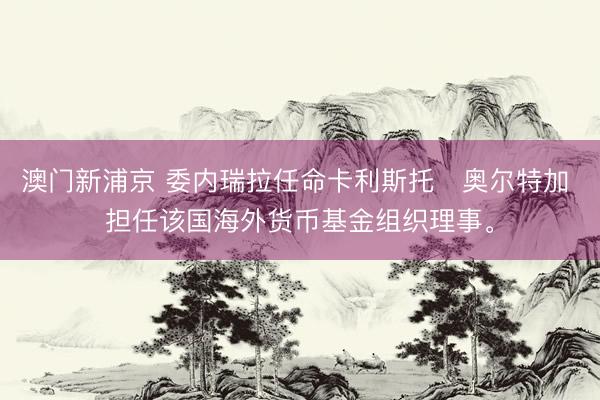 澳门新浦京 委内瑞拉任命卡利斯托・奥尔特加 担任该国海外货币基金组织理事。