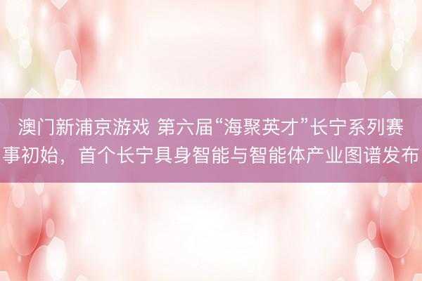 澳门新浦京游戏 第六届“海聚英才”长宁系列赛事初始，首个长宁具身智能与智能体产业图谱发布