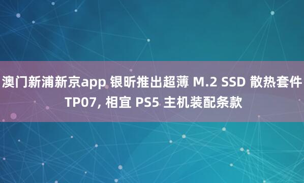 澳门新浦新京app 银昕推出超薄 M.2 SSD 散热套件 TP07, 相宜 PS5 主机装配条款