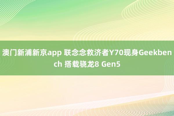 澳门新浦新京app 联念念救济者Y70现身Geekbench 搭载骁龙8 Gen5