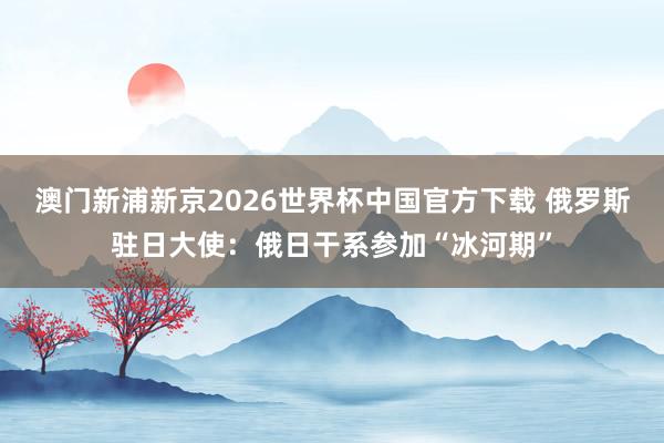 澳门新浦新京2026世界杯中国官方下载 俄罗斯驻日大使：俄日干系参加“冰河期”