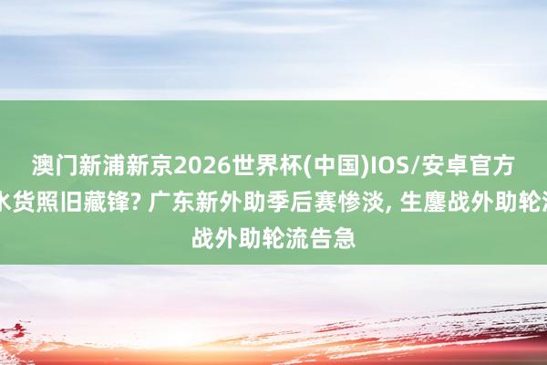 澳门新浦新京2026世界杯(中国)IOS/安卓官方下载 水货照旧藏锋? 广东新外助季后赛惨淡， 生鏖战外助轮流告急