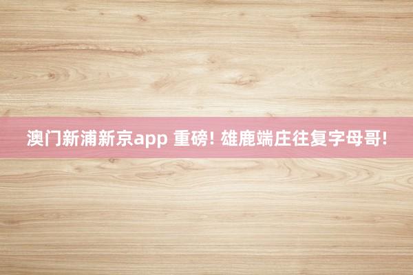 澳门新浦新京app 重磅! 雄鹿端庄往复字母哥!