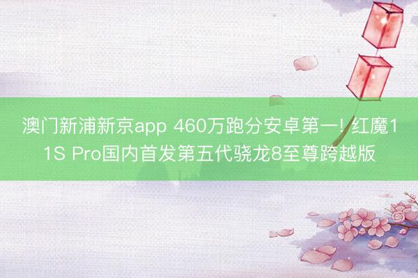 澳门新浦新京app 460万跑分安卓第一! 红魔11S Pro国内首发第五代骁龙8至尊跨越版