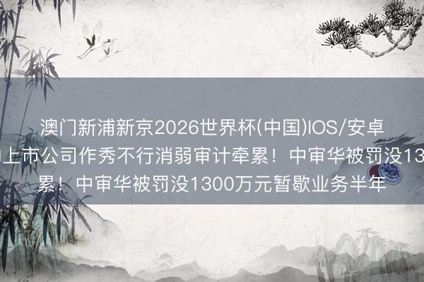 澳门新浦新京2026世界杯(中国)IOS/安卓官方下载 第三方互助上市公司作秀不行消弱审计牵累！中审华被罚没1300万元暂歇业务半年