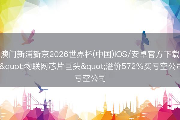 澳门新浦新京2026世界杯(中国)IOS/安卓官方下载 "物联网芯片巨头"溢价572%买亏空公司