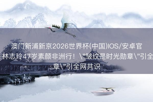 澳门新浦新京2026世界杯(中国)IOS/安卓官方下载 林志玲47岁素颜非洲行！