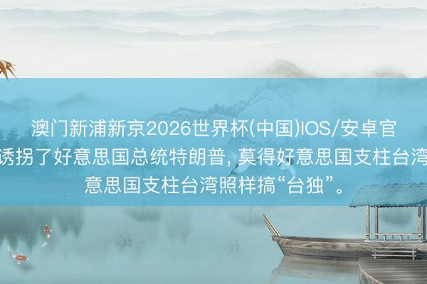 澳门新浦新京2026世界杯(中国)IOS/安卓官方下载 赖清德诱拐了好意思国总统特朗普， 莫得好意思国支柱台湾照样搞“台独”。