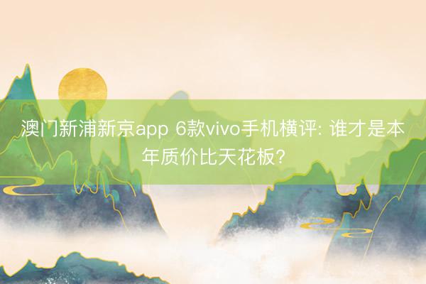 澳门新浦新京app 6款vivo手机横评: 谁才是本年质价比天花板?