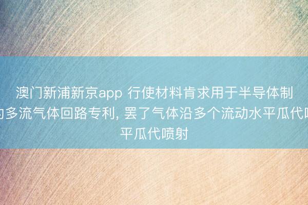 澳门新浦新京app 行使材料肯求用于半导体制造的多流气体回路专利， 罢了气体沿多个流动水平瓜代喷射